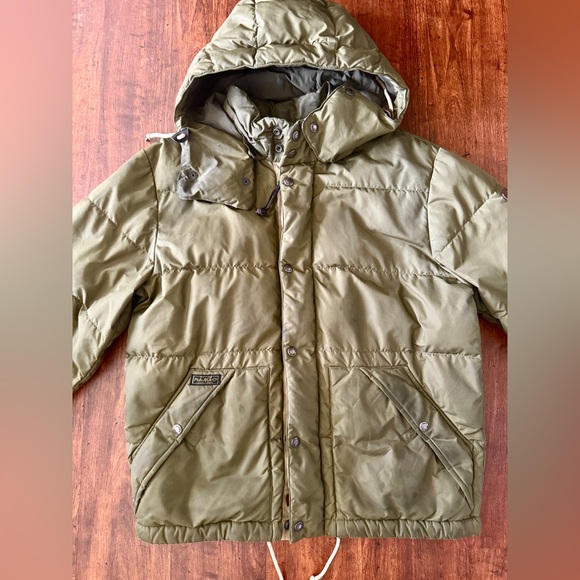 Polo Ralph Lauren Goose Down Green Jacket Coat Men’s M Medium Hood Hooded Zip - Picture 3 of 14